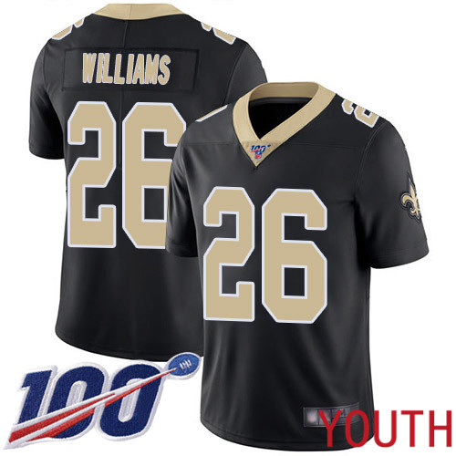 New Orleans Saints Limited Black Youth P J  Williams Home Jersey NFL Football #26 100th Season Vapor Untouchable Jersey->nfl t-shirts->Sports Accessory
